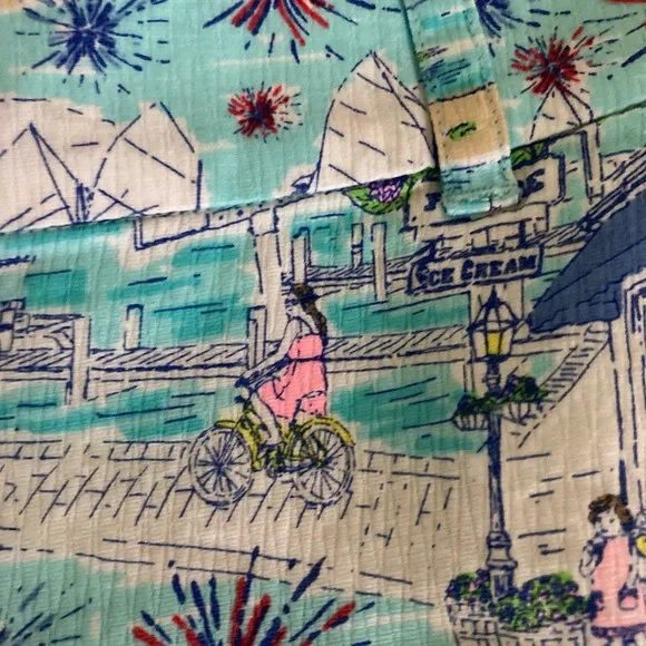 Vineyard Vines Blue and Red Bermuda Shorts Vibrant Floral Design - Picture 6 of 7